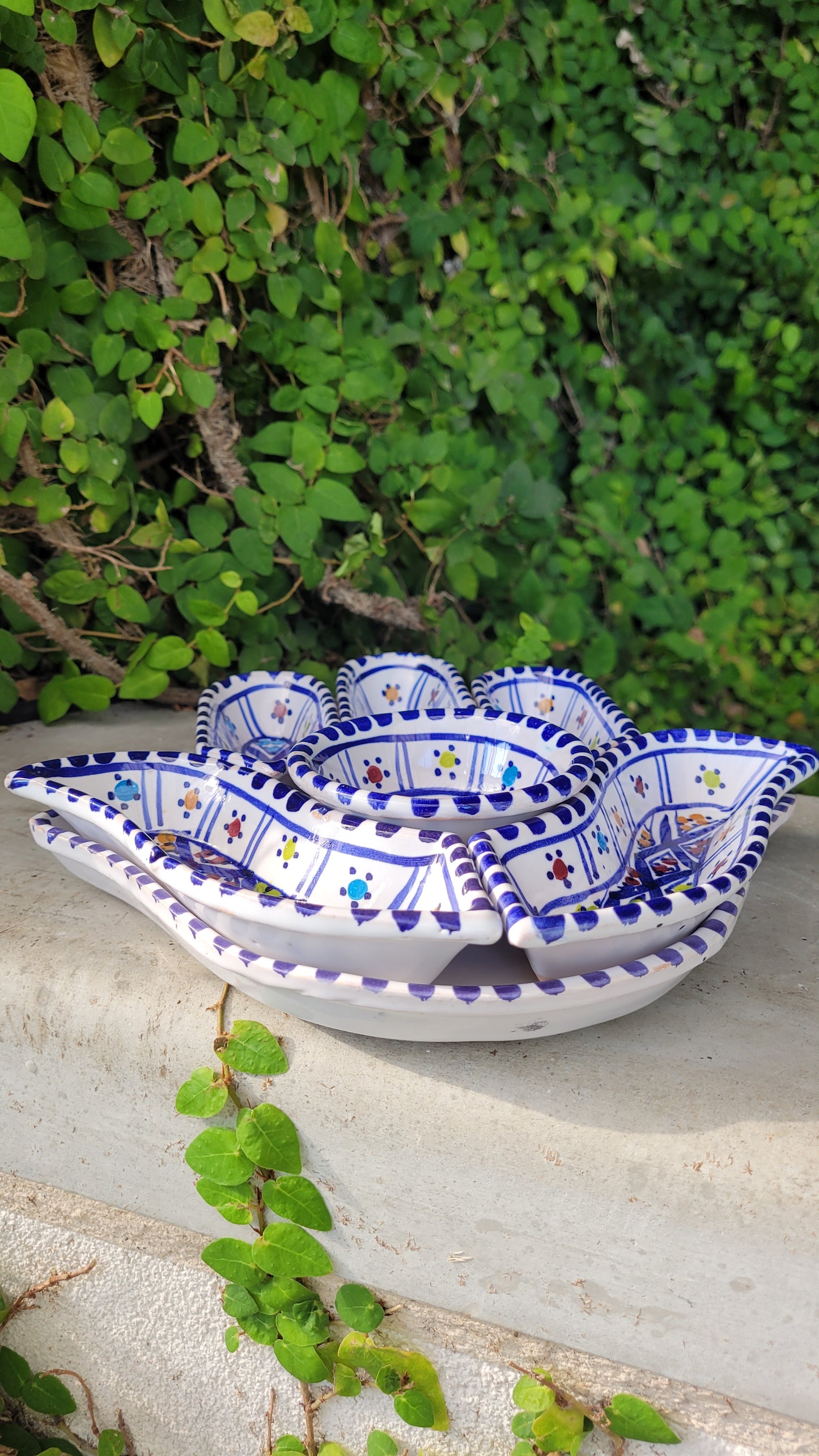 Hand Painted Ceramic Serving Bowl