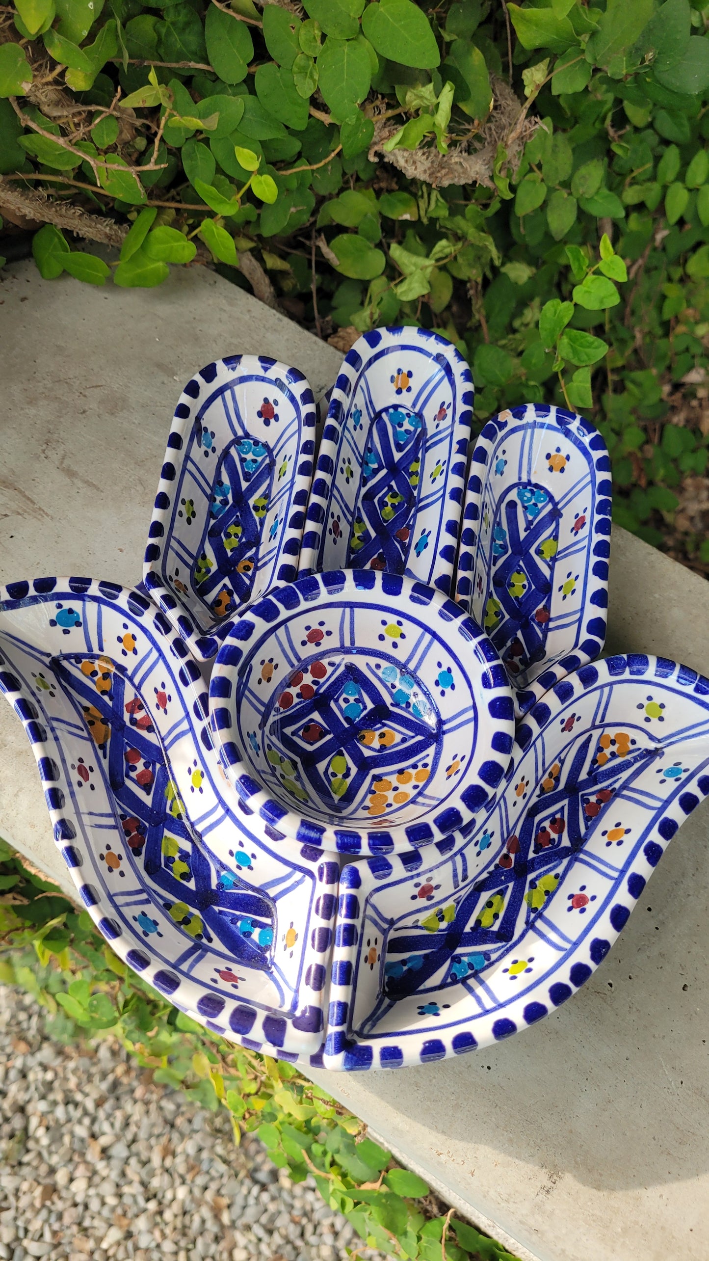Hand Painted Ceramic Serving Bowl