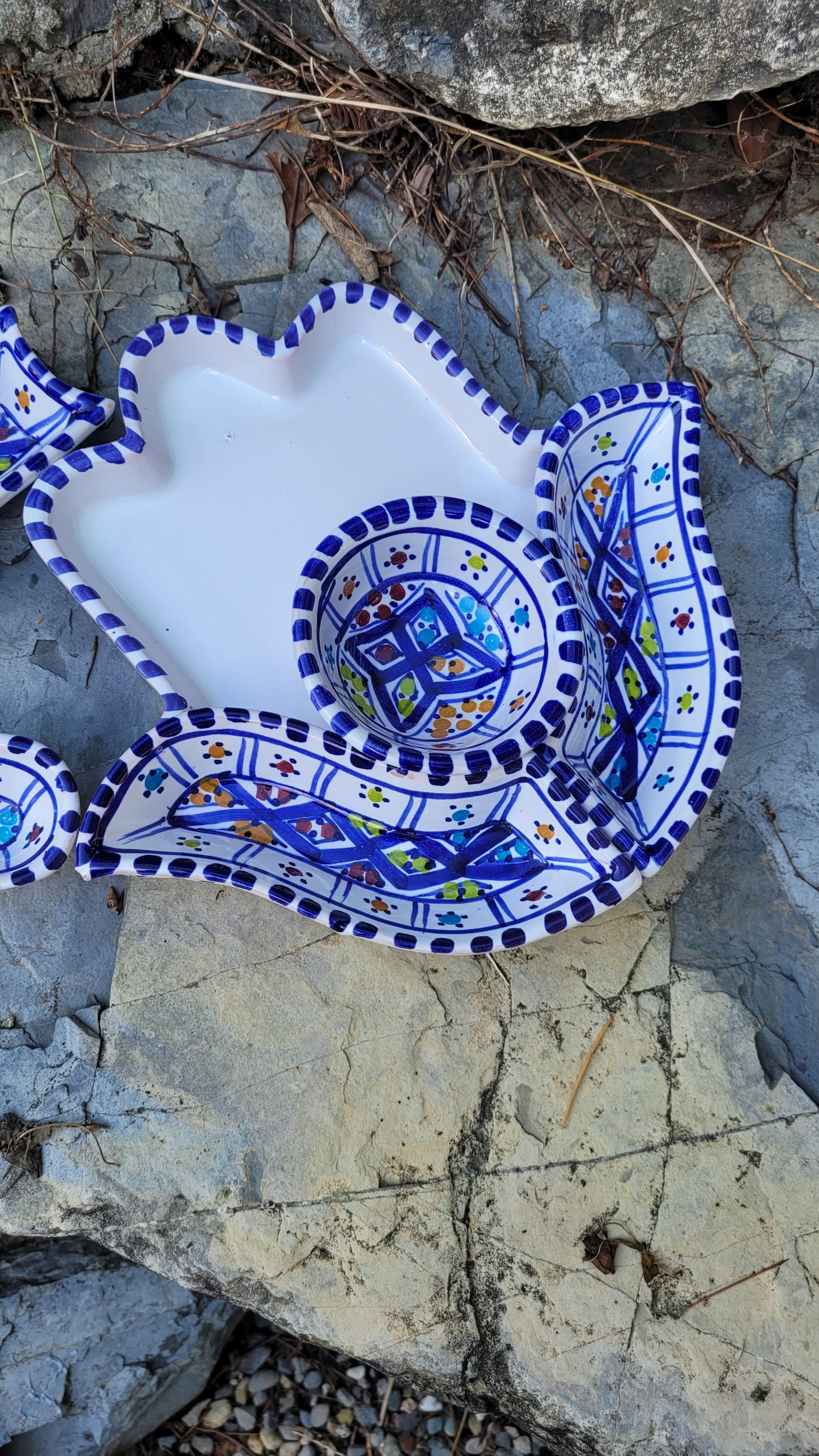 Hand Painted Ceramic Serving Bowl