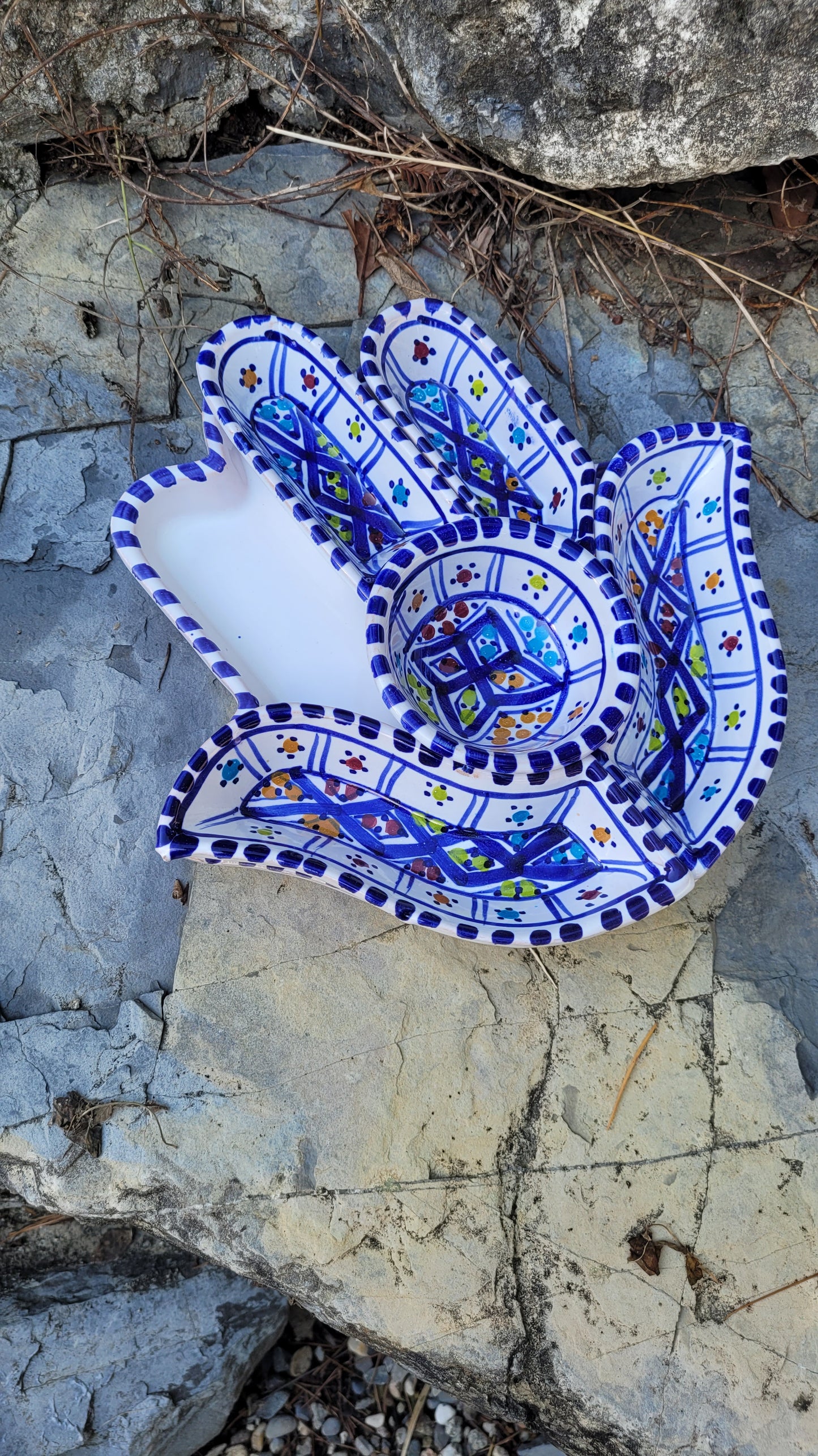 Hand Painted Ceramic Serving Bowl