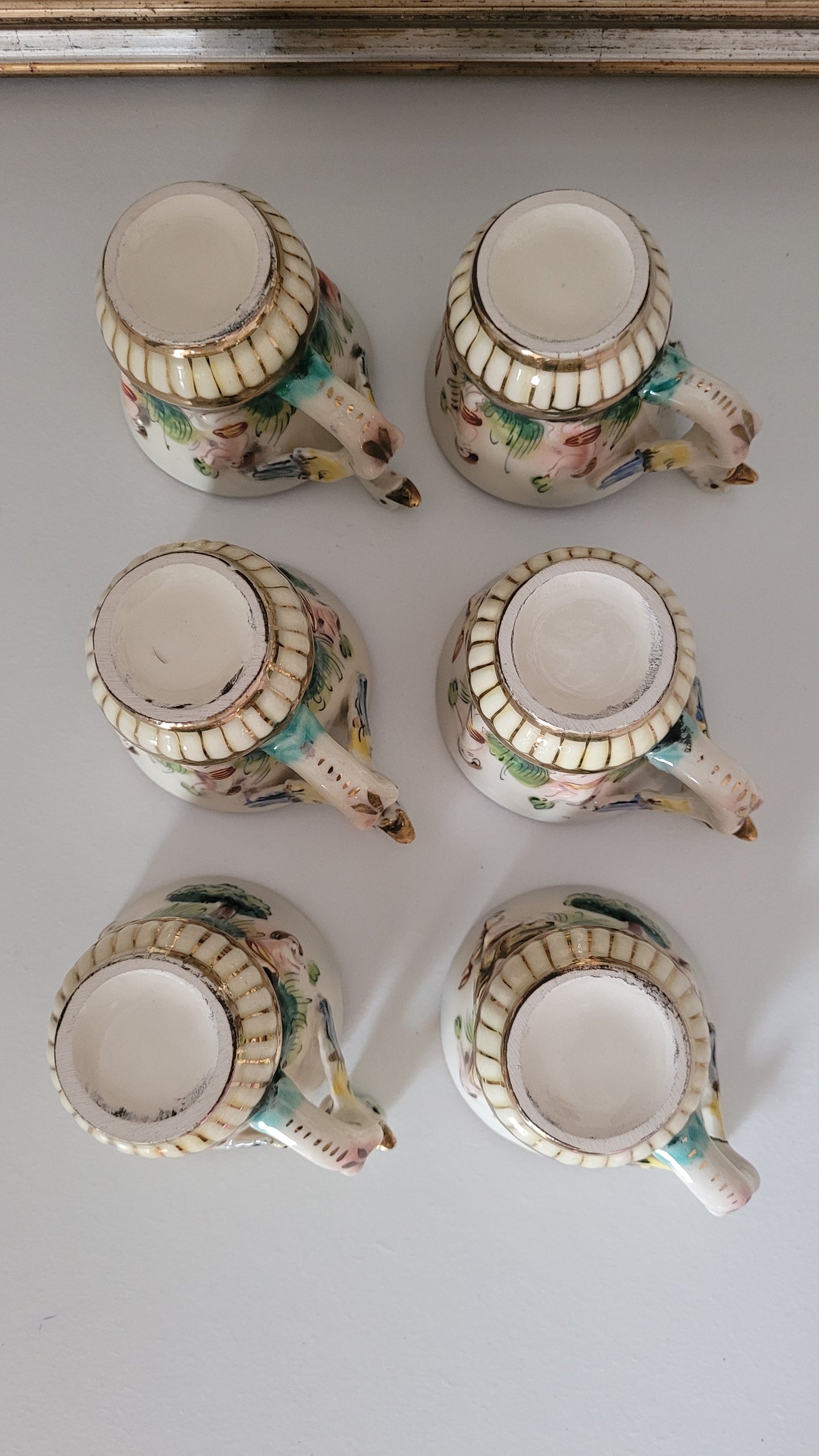 1950s/1960s Capodimonte Cherub & Dragon Demitasse Tea Set Signed Italy 565